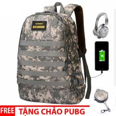 Balo 3 PUBG Siêu Bền Tích hợp cổng sạc USB và lỗ luồn tai nghe Tặng móc khóa Chảo PUBG cá tính – HÀNG LOẠI 1