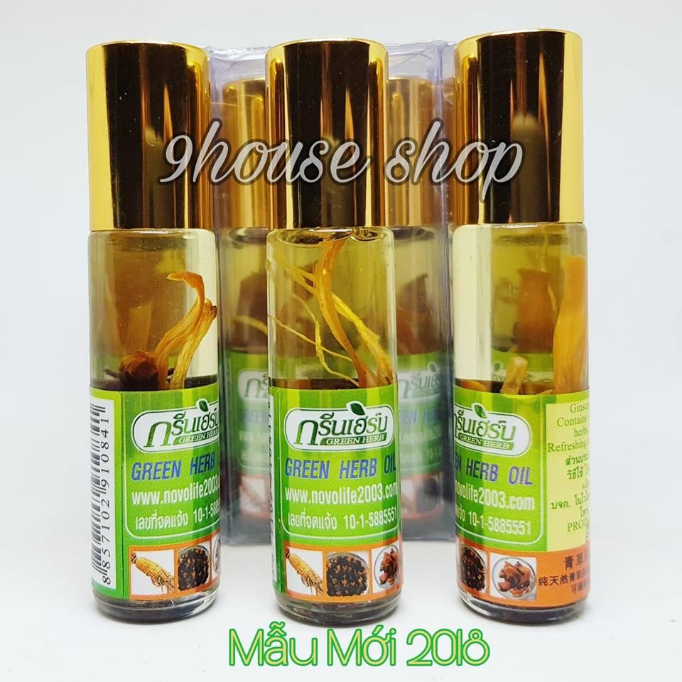 05 Dầu Sâm Ginseng Green Herb Oil Thái Lan (nhập khẩu) - 8ml x 5chai