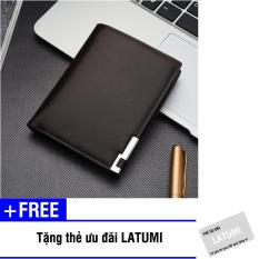 Bóp ví nam đứng da PU Latumi S2571 + Tặng kèm thẻ ưu đãi Latumi