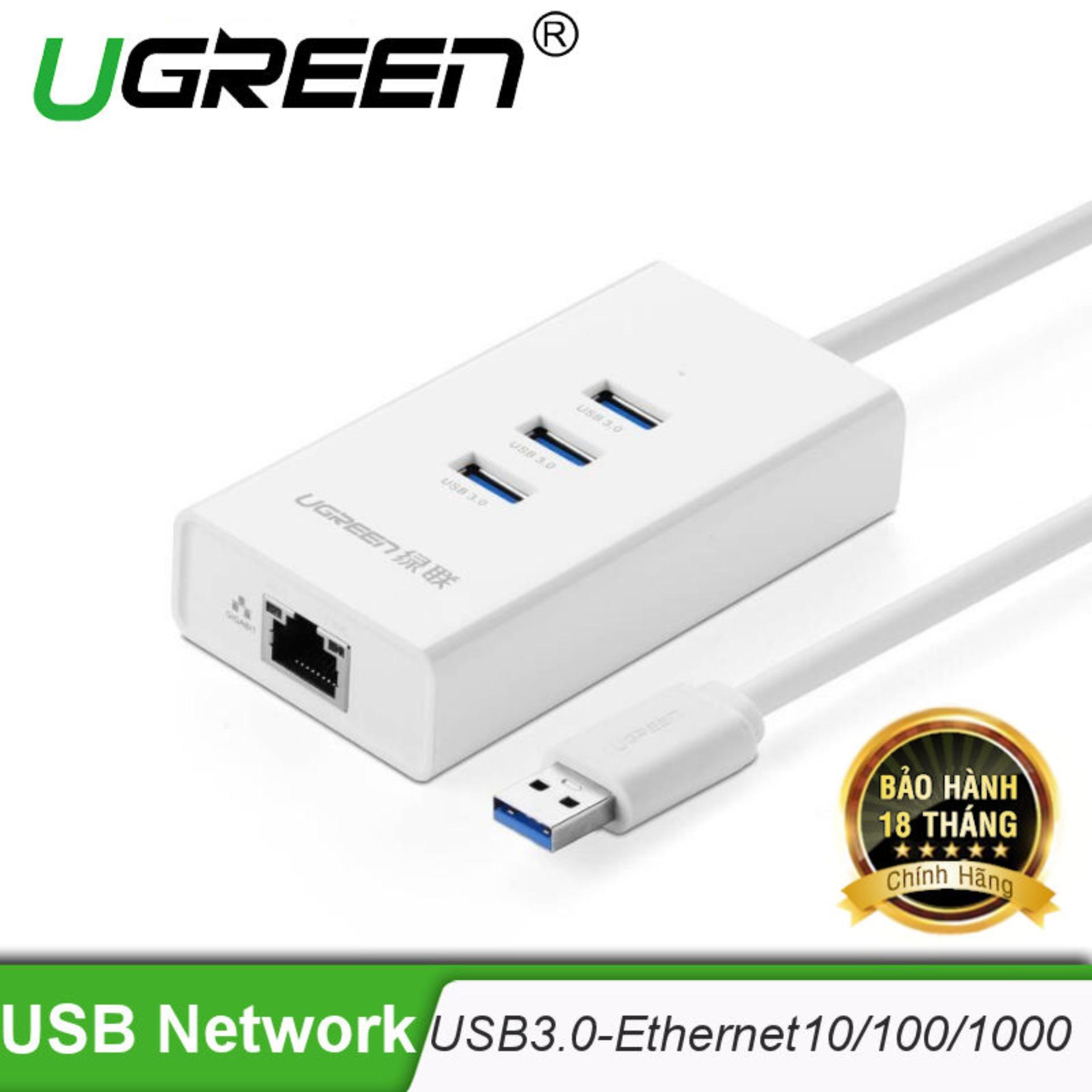 USB 3.0 kết hợp cổng Ethernet 10/100Mbps (Chip REATEK) Ugreen CR102 20262 - Hãng phân phối chính thức