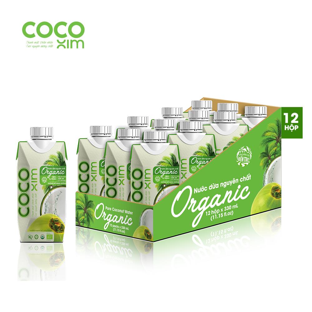 Thùng 12 hộp nước dừa Cocoxim organic 330ml