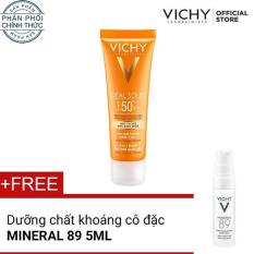 Kem chống nắng ngăn sạm da, giảm thâm nám Vichy Ideal Soleil Anti Dark Spot SPF50 50ml + Tặng Dưỡng chất khoáng cô đặc Mineral 89 5ml