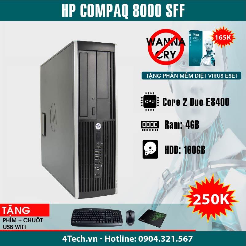 Máy tính để bàn HP Compaq 8000 Pro SFF Core 2 Duo E8400, RAM 4GB, HDD 160GB (Tặng bộ bàn...