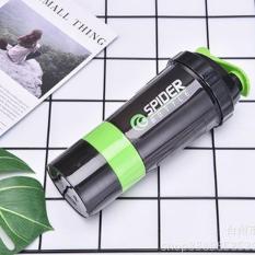 Bình nước tập Gym thể thao – Bình lắc nhiều ngăn Spider 600ml