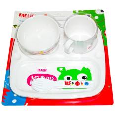Bộ bát tập ăn bằng nhựa phíp Farlin PER.246 (Trắng)