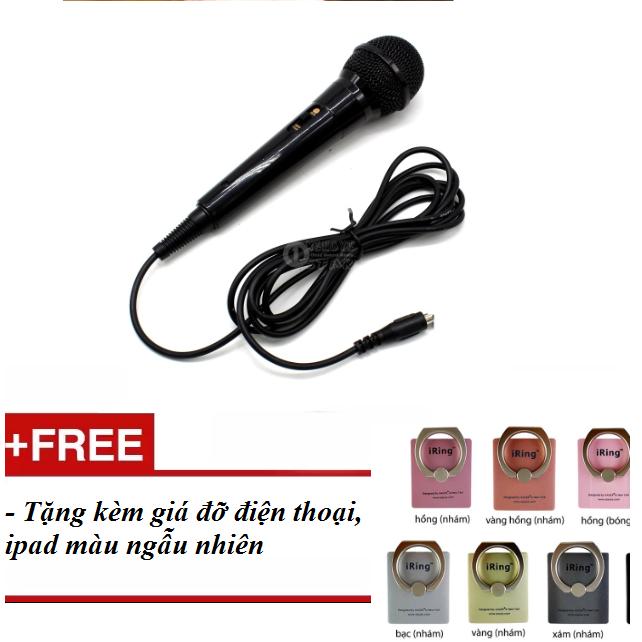 Micro có dây hát Karaoke XINGMA AK-319 tặng kèm giá đỡ điện thoại, ipad- màu đen
