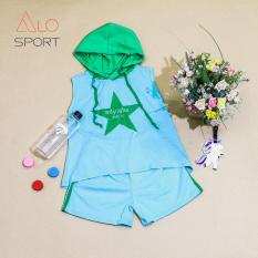 Bộ áo bé gái có nón và shorts ngôi sao