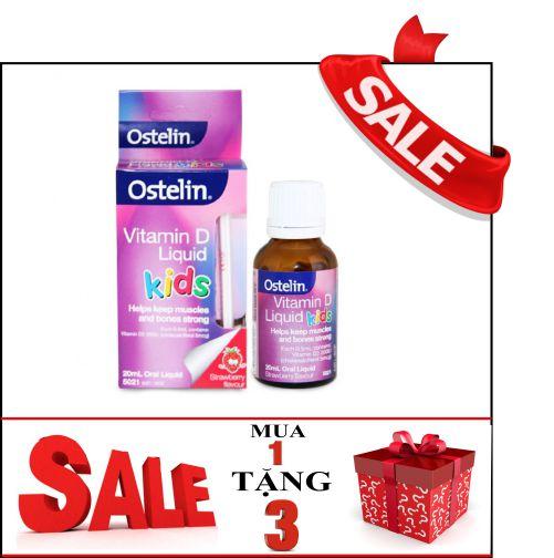 Ostelin Vitamin D Kids Liquid 20ml - Vitamin D dạng nước DỄ UỐNG cho trẻ em TẶNG 3 (Tặng Băng...