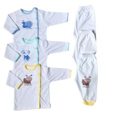 Combo 3 Bộ Quần Áo Tay Dài Trắng Thái Hà Thịnh (100% cotton)