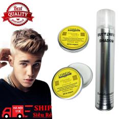 Sáp vuốt tóc nhãn vàng 100g + Gôm xịt tóc bạc 320ml ( gôm xịt tóc butterfly shadow chuẩn loại A)