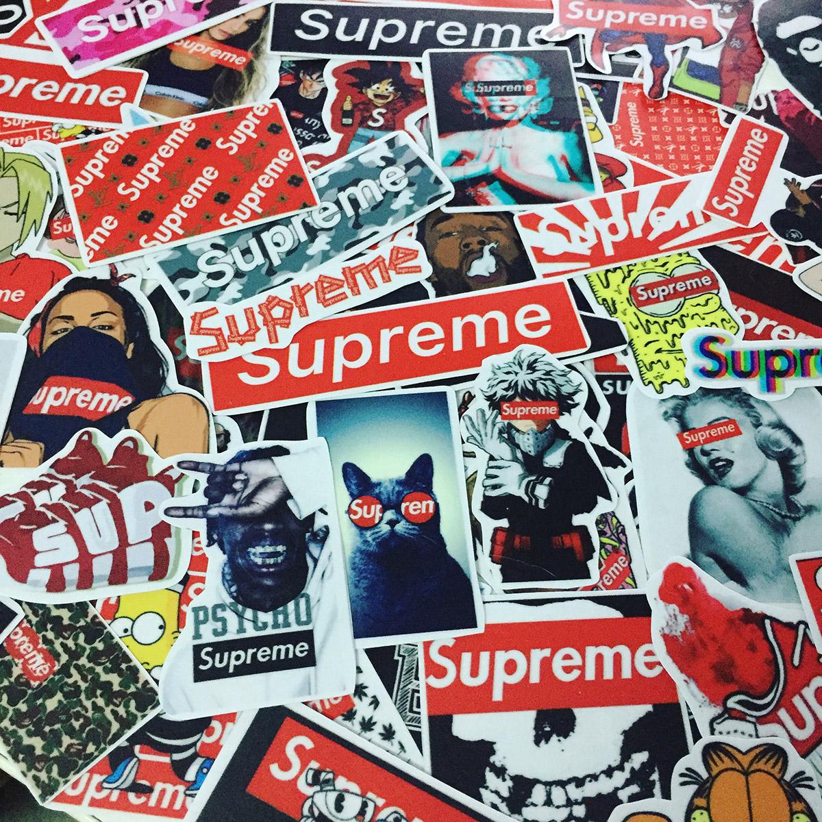 Sticker Supreme là lựa chọn không thể thiếu cho các tín đồ thời trang. Với các bản thiết kế độc đáo và cá tính, các sticker Supreme sẽ tăng cường phong cách của bạn và giúp bạn thể hiện đẳng cấp của bản thân.