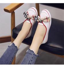 giày búp bê mềm nơ kẻ