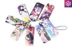 Xâu móc khóa, đeo điện thoại hình thẻ anime, 8 chiếc 1 xâu, nhựa mỏng, nhẹ