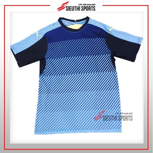 Bộ quần áo bóng đá không logo sọc xanh