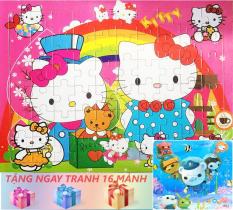 Tranh ghép gỗ 60 miếng – Mèo Kitty