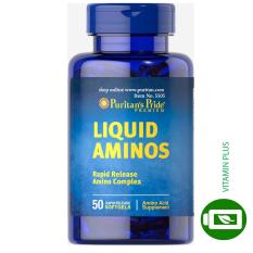 Viên uống kích thích ăn ngon, hỗ trợ tăng cơ, tăng cân Vitamin Mỹ (chứa L-Lysine, L-Arginine, L-Cysteine…) Puritan’s Pride Liquid Aminos 50 viên.
