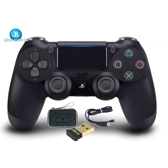 Tay cầm chơi game PS4 Dualshock 4 + Bao bảo vệ tay chống sốc + USB Bluetooth 4.0 + Dây...