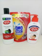 Mua 3 món + Tặng 2 món : 1Chai Sữa Tắm Dexto Lifebuoy Than Hoạt Tính và Bạc Hà 200g/chai & 1Chai nước rửa tay lifebuoy 120ml/chai & 1 túi nước giặt omo 150g/túi + TẶNG 2 MÓN : tuýt kem đánh răng + túi đựng mỹ phẩm