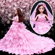 Búp Bê Cô Dâu Xinh Đẹp Váy Hồng Tặng Phụ Kiện Kèm Theo