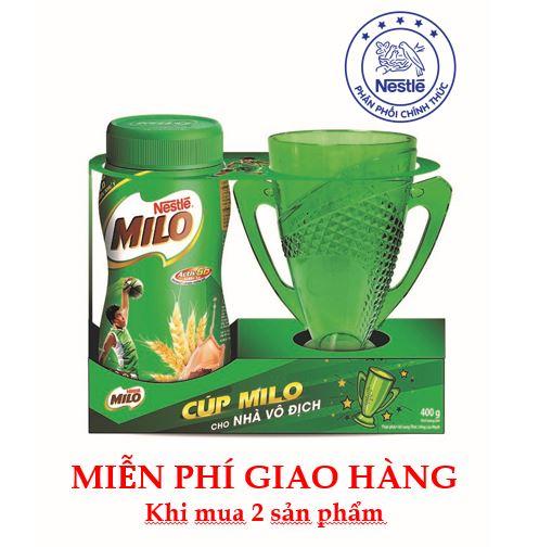 Nestlé MILO® Nguyên Chất dạng bột (Hũ 400 g) - tặng 01 ly hình cúp vô địch