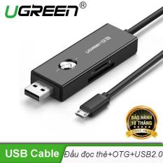 Dây Micro USB sang USB 2.0 hỗ trợ 3 chức năng trong 1 (Đọc thẻ SD/TF – Sạc và truyền dữ liệu – OTG) UGREEN 30518 – Hãng phân phối chính thức