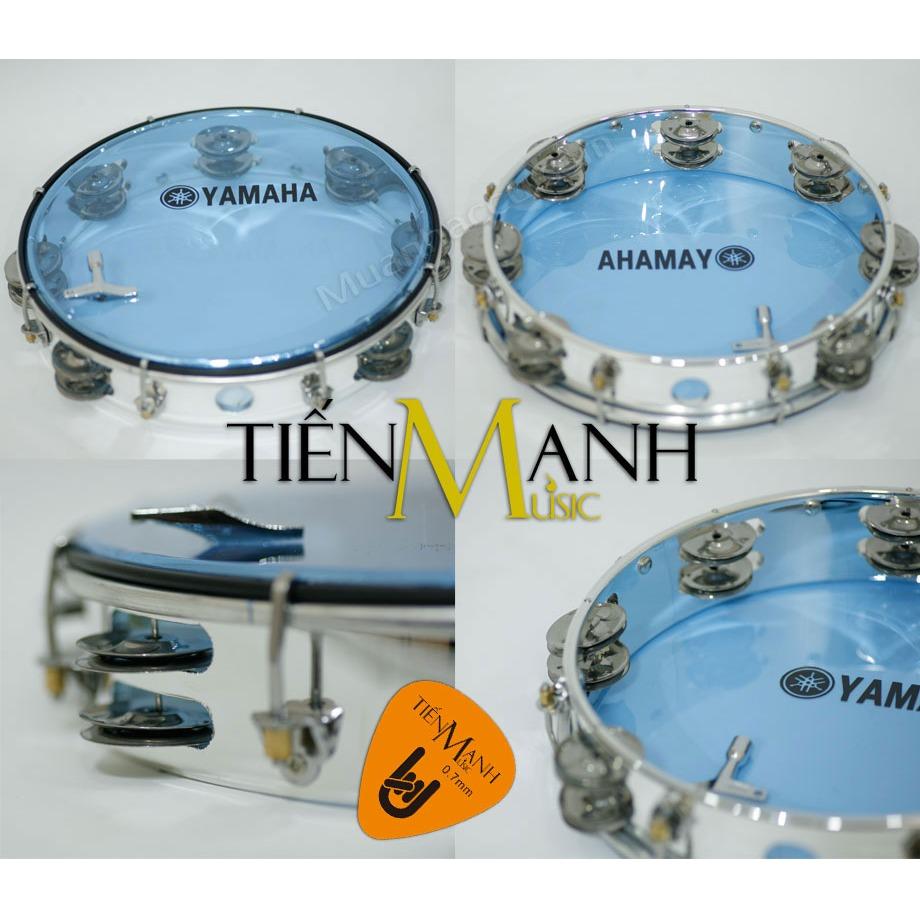 Trống lắc tay - Lục lạc gõ bo Tambourine Yamaha MT6-102B (Xanh Trong Suốt - Trống chơi nhạc chế gõ...