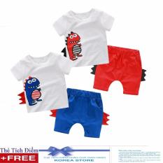 Bộ ngắn tay khủng long siêu cute cho bé trai + Tặng kèm thẻ tích điểm KoreaStore