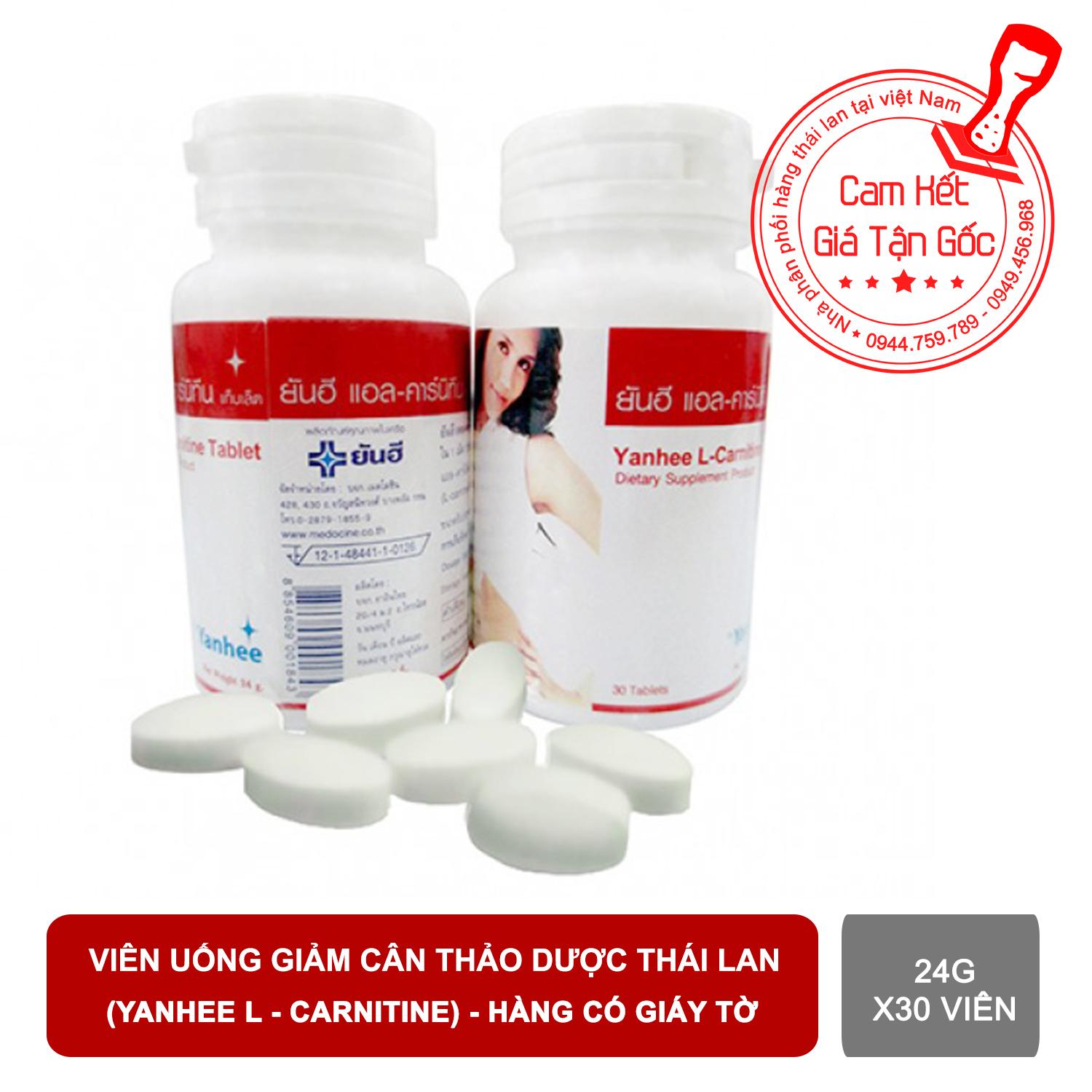 Thuốc uống giảm cân Yanhee L-Carnitine loại hủ 30 viên