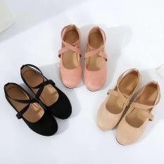Giày búp bê bệt nhung chéo cổ chân Rosa