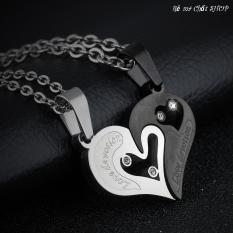 Vòng Cổ Mặt Trái Tim Titan (Một Đôi ) Không Bao Giờ Tách Rời Phong Cách Âu Mỹ VCHEARTCOUPLE01