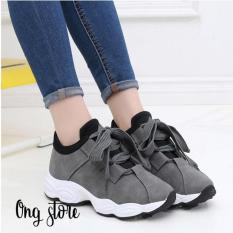 Giày thể thao nữ đế sóng phong cách Hàn Quốc (dây to)