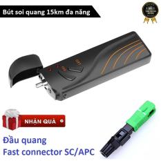 Bút soi quang SGV 15km cao cấp dùng pin sạc – Tích hợp đèn pin LED tiện dụng – Tặng đầu quang SC/APC
