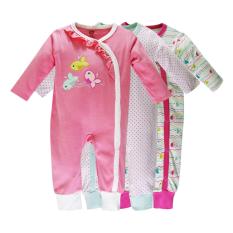 Set 3 bộ body Suit dài tay Baby Gear hàng xuất dư đẹp cho bé gái
