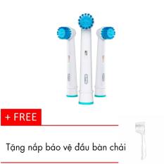 Bộ 3 đầu bàn chải đánh răng điện Oral-B sensitive clean + Tặng kèm nắp chụp đầu bàn chải .