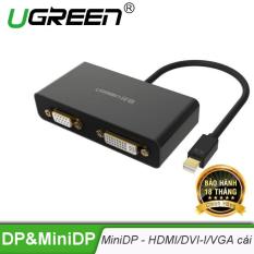 Cáp chuyển đổi đa năng (3 in 1) từ 1 cổng Mini DisplayPort sang 1 trong 3 cổng HDMI, DVI-I (24+5), VGA đầu cái UGREEN MD109 10440 (màu đen)
