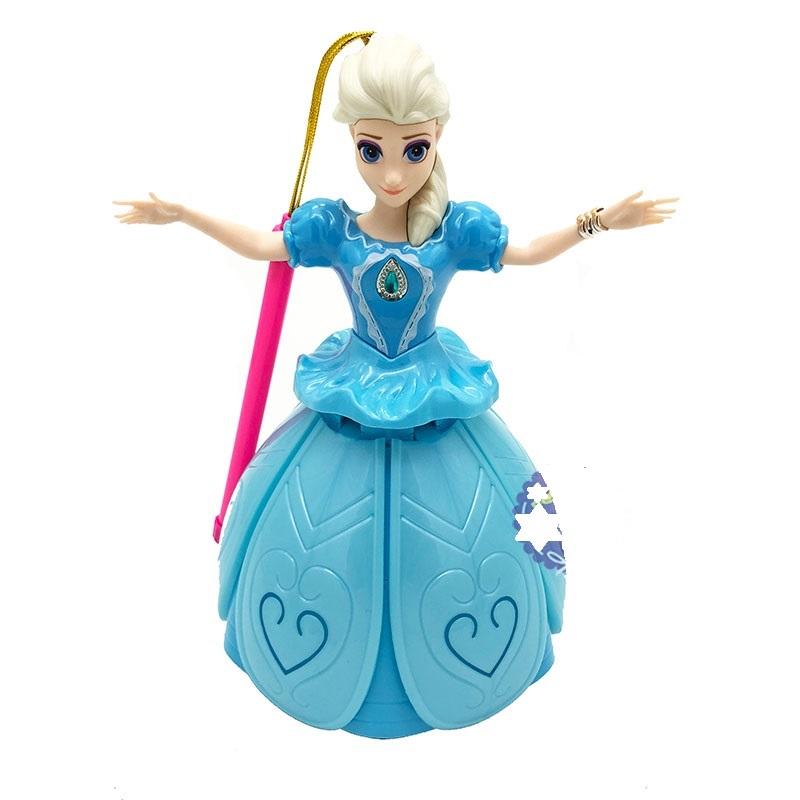 Lồng đèn trung thu công chúa Elsa đầm nhựa xòe dùng pin có đèn nhạc