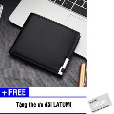 Bóp ví nam ngang da PU Latumi S2561 + Tặng kèm thẻ ưu đãi Latumi