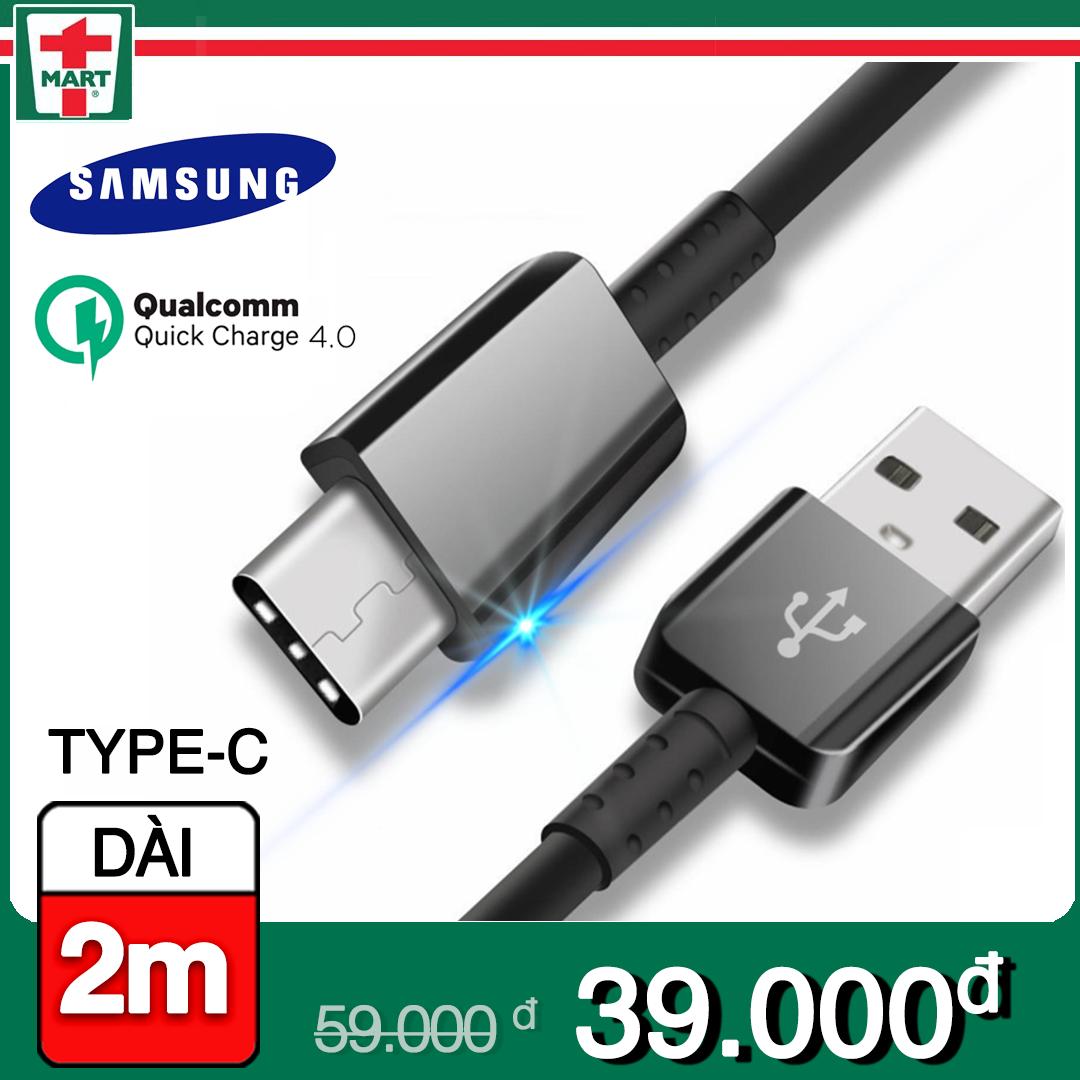 [DÀI 2M] Dây sạc USB Type C hỗ trợ sạc nhanh Qualcomm Quick Charge cho Samsung Galaxy Note 8/ S8/...