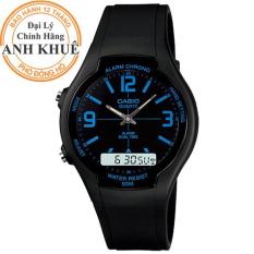 Đồng hồ dây nhựa Casio Anh Khuê AW-90H-2BVDF (Mặt xanh)