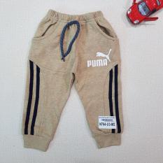 N764-U3-M2-Quần bé trai, nỉ hàn quốc, dài bo gấu, in puma,nâu nhạt, hiệu MIVN, size bé 1-8/( Combo 8 sản phẩm từ nhỏ đến lớn )