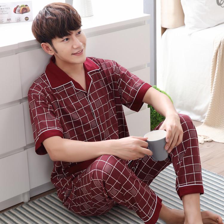 Bộ đồ ngủ nam kiểu Hàn Quốc quần dài tay ngắn vải thoáng khí Libavi M02
