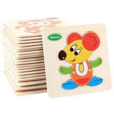 Bộ 10 Tranh Ghép Gỗ 3D Hình Phương Tiện Giao Thông Và Động Vật (Ngẫu Nhiên)