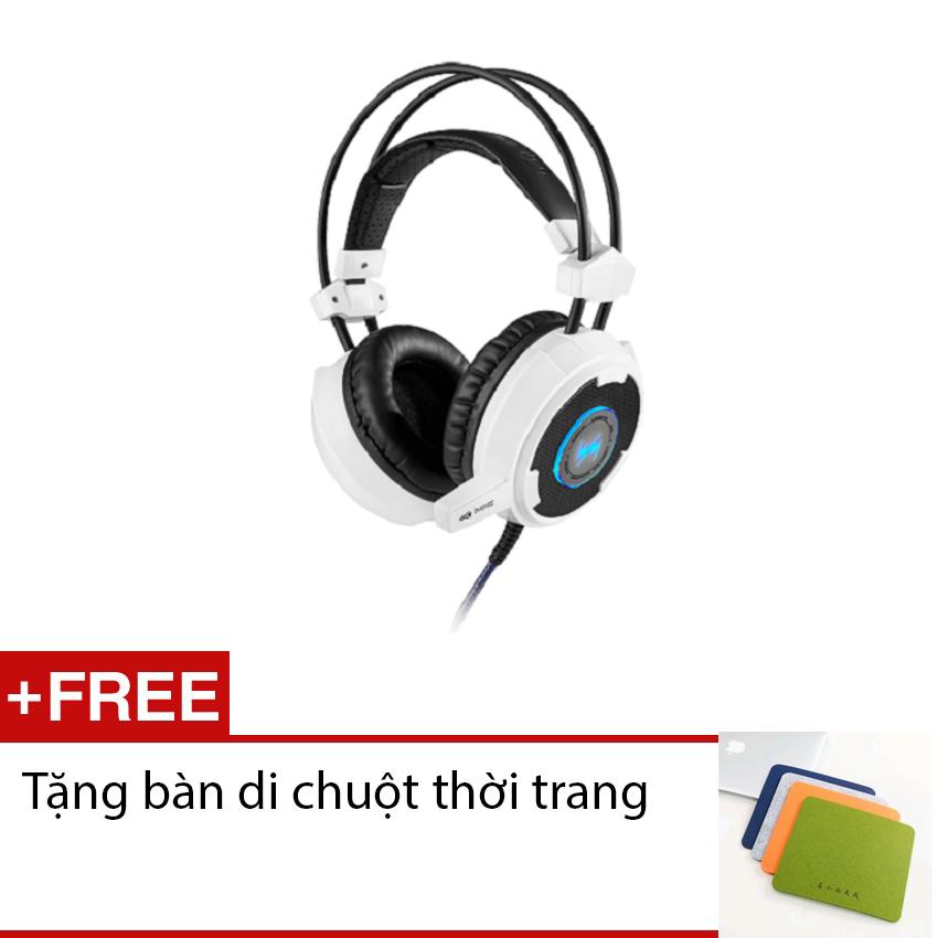Tai nghe game thủ WangMing WM8900 (màu trắng - tặng bàn di chuột thời trang)