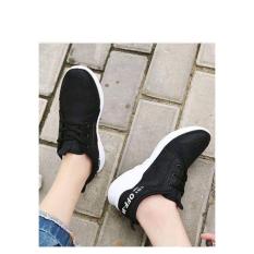 giày thể thao đen dây white