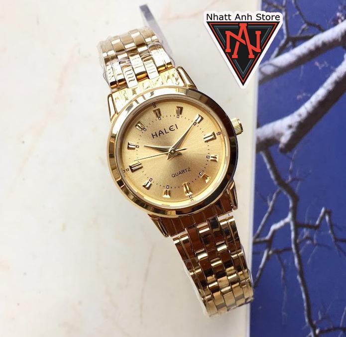 Đồng hồ nữ halei H502VV vỏ vàng chống nước