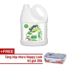 Nước rửa chén Sunlight Thiên Nhiên chai 3.8kg + Tặng 1 hộp Happi Lock