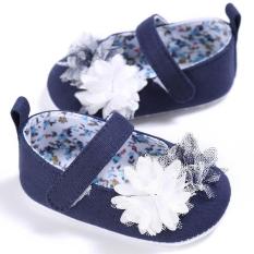 Giày tập đi kiểu jean phối hoa bé gái