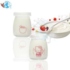 Hộp 12 Hủ Thủy Tinh Đựng Sữa Chua 100ml In Hình Ngộ Nghĩnh Ngẫu Nhiên