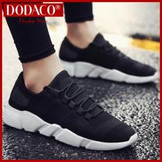 Giày sneaker nam DODACO DDC3219 giày thể thao nam thời trang style hàn quốc chất liệu siêu nhẹ vải khử mùi thoáng khí hàng hot trends giá rẻ mẫu mới nhất 2018 màu Đen Xám Trắng