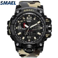 SMAEL Thời Trang Hiển Thị Kép Đồng Hồ Mens Quân Quartz Watch Men Chống Sốc Thể Thao Phong Cách Đồng Hồ Kỹ Thuật Số Quân Xem